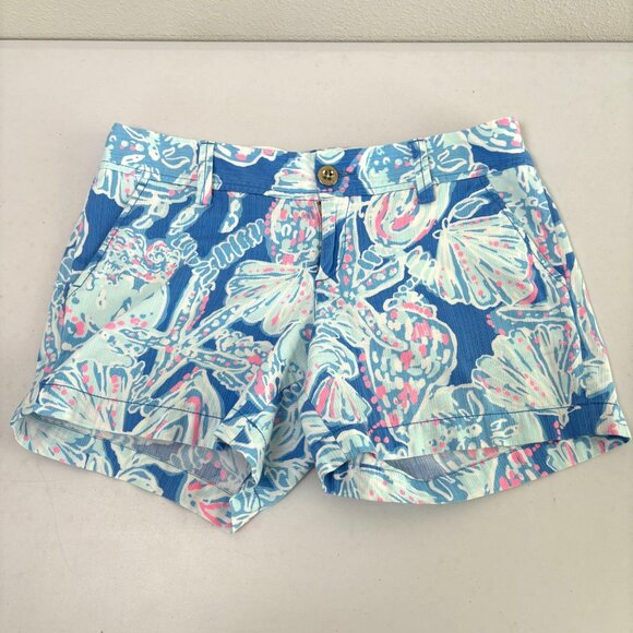 Lilly Pulitzer Pants - Lilly Pulitzer The Callahan Short Size 6 Blue Pink Into The Deep Colorful